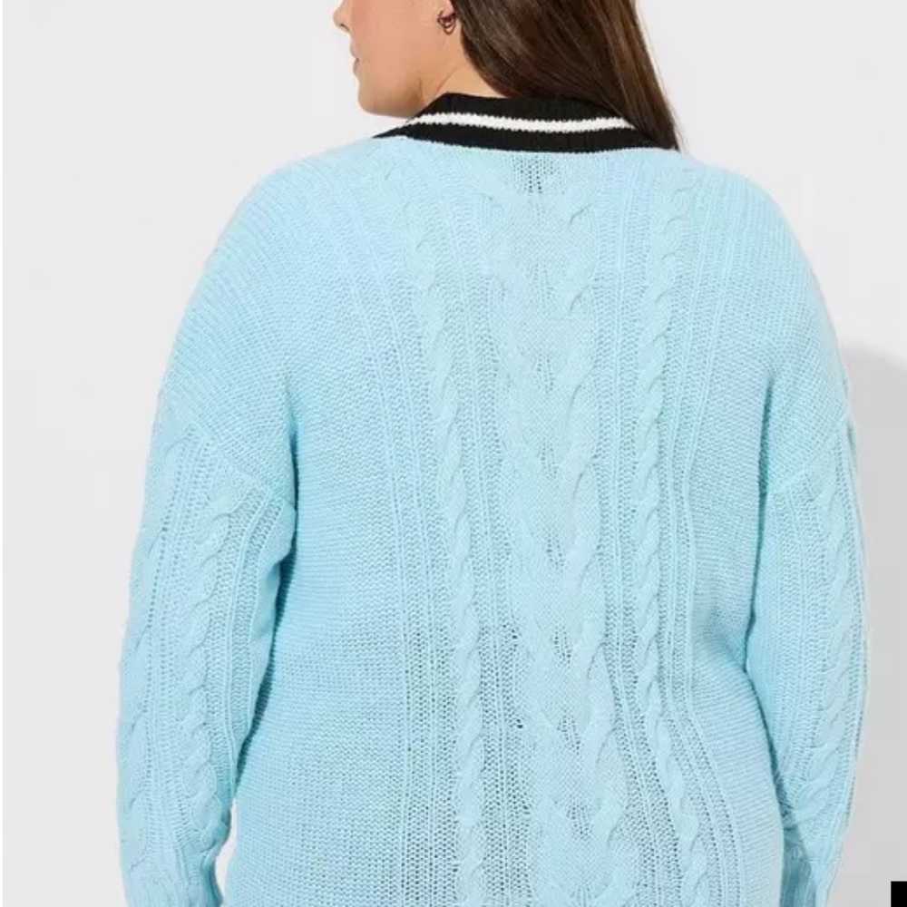 Chunky Cable Boyfriend Cardigan Sweater Size 00- NWOT - Picture 3 of 4